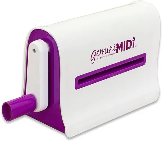 GeminiJets GEMMIDI-M-GLO Gemini Midi Manual Die Cutting & Embossing Machine for Scrapbooking, Card Making and Crafting-6" x 9" Opening Plate, One Size, White