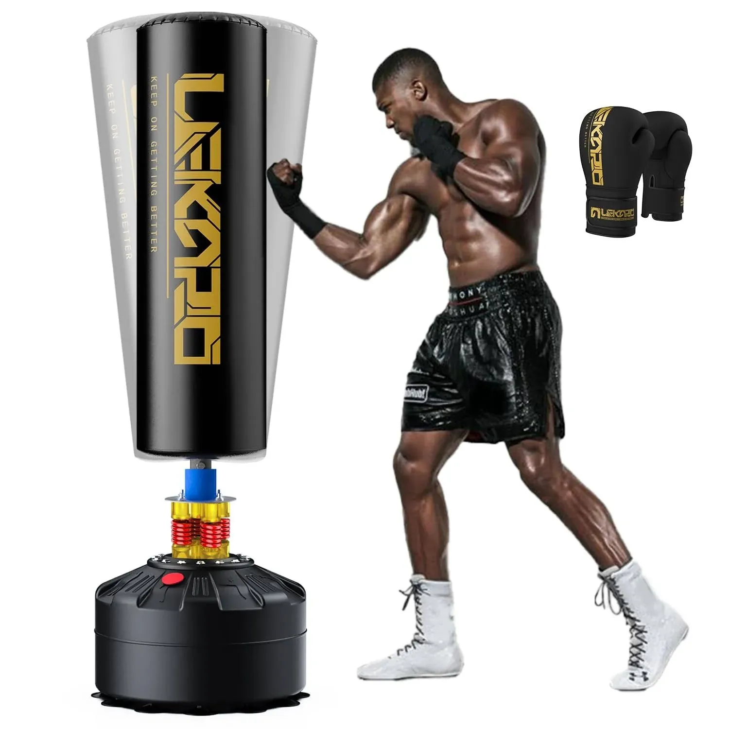 LEKÄRO Punching Bag 70" with Boxing Gloves, Heavy Boxing Bag with Stand for Adult ...