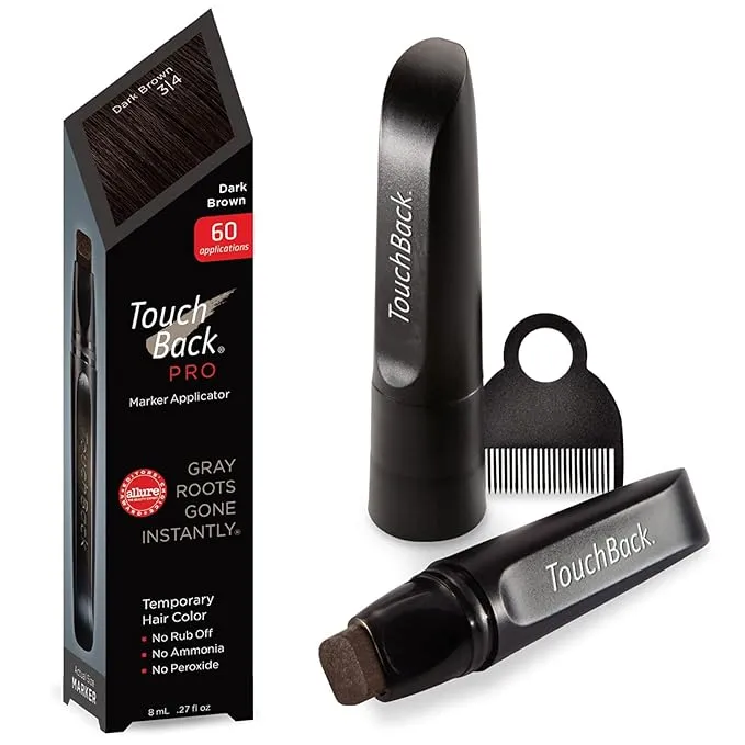 CLOSE OUT SALE ENDS 10/31 TouchBack PRO Dark Brown Gray Root Touch Up Marker Applicator - Real Hair Color