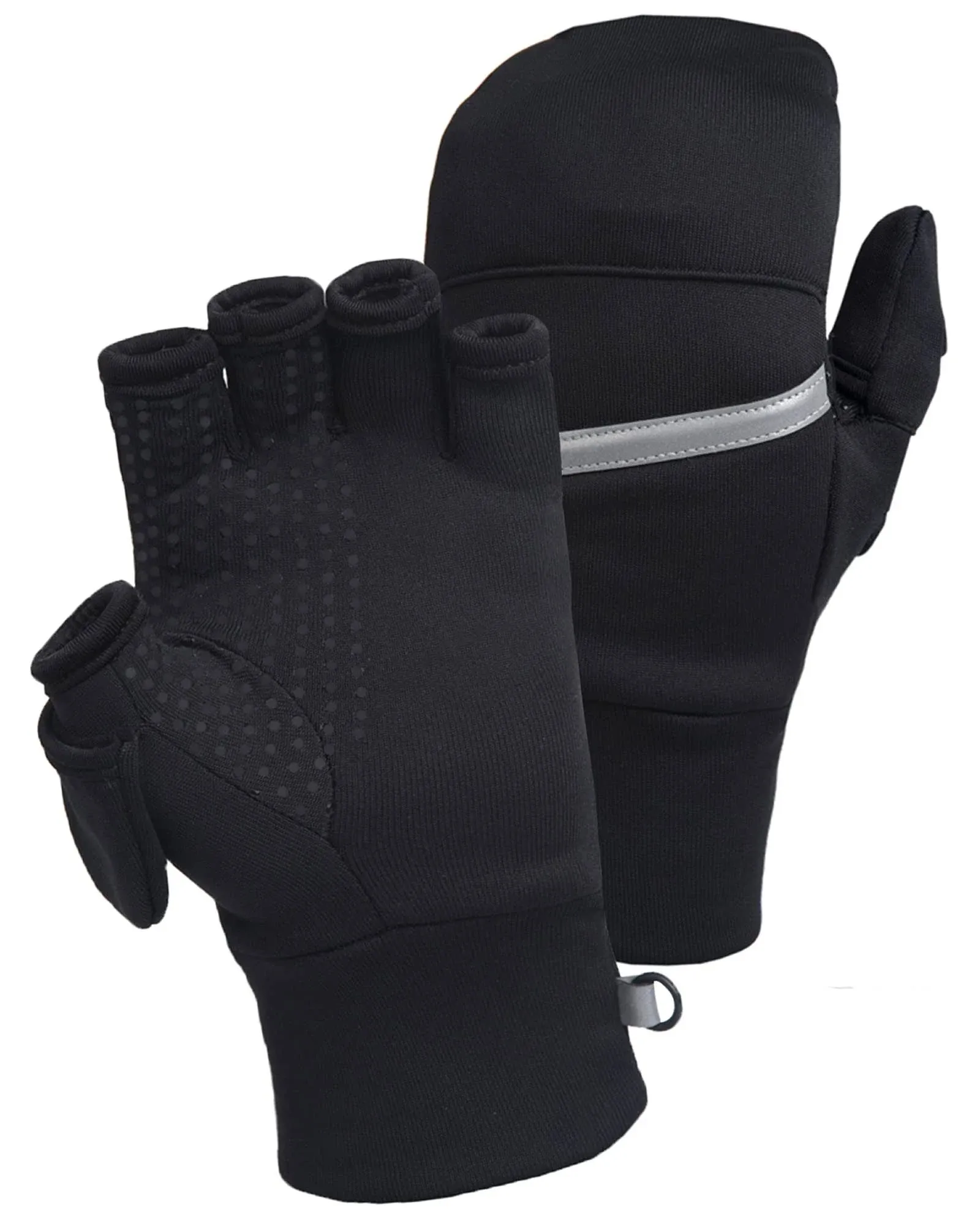 TrailHeads Men's Convertible Mittens | Recycled Fingerless Gloves For Running