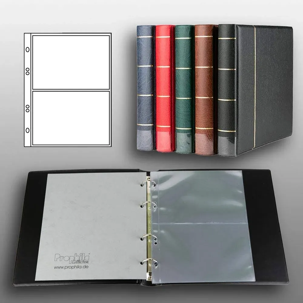 Prophila Postcard Album with 20 Pockets for 40 Postcards