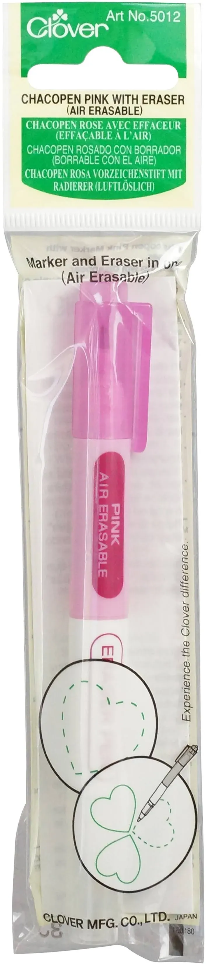 Chacopen Pink With Eraser (Air Erasable) - Clover