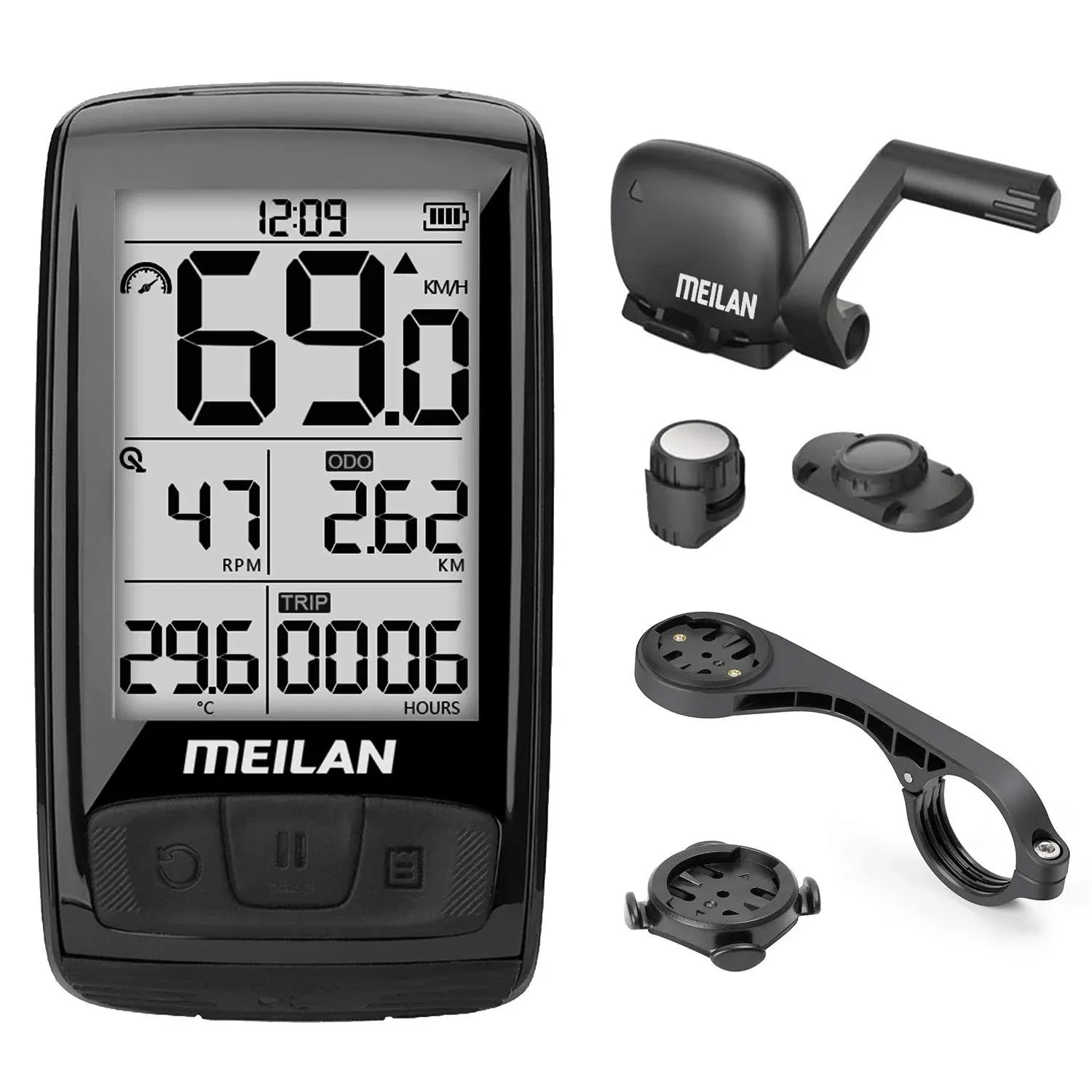 Wireless Bike Computer Speedometer And Odometer With Cadence 2.5 inch LCD NEW