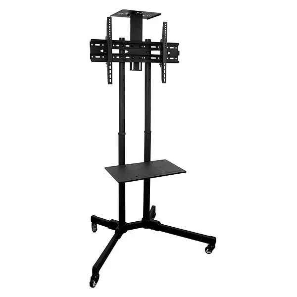 Mount-It! 2-Shelf Steel Mobile TV Cart Stand Black (MI-876)