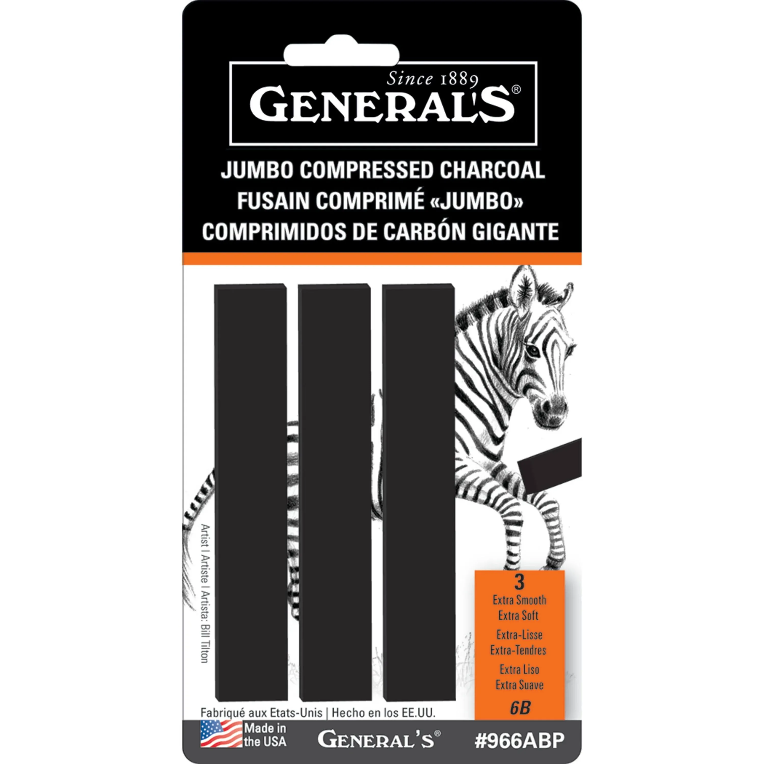 "General's® 6B Jumbo Compressed Charcoal Set"