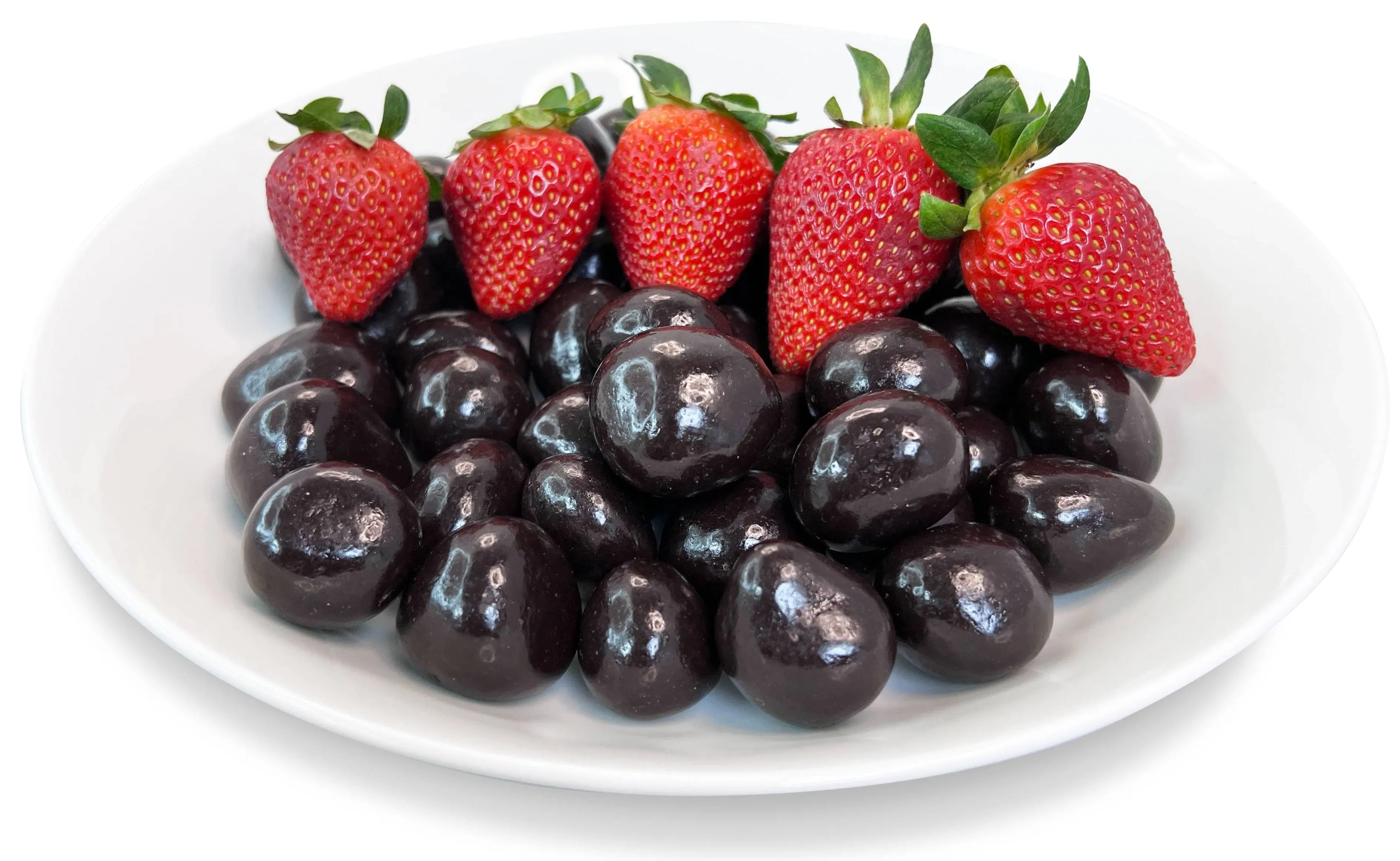 Andy Anand 24 Pcs Fresh Strawberries Freeze Dried Dipped in Belgian Dark Chocolate, Delicious-Decadent