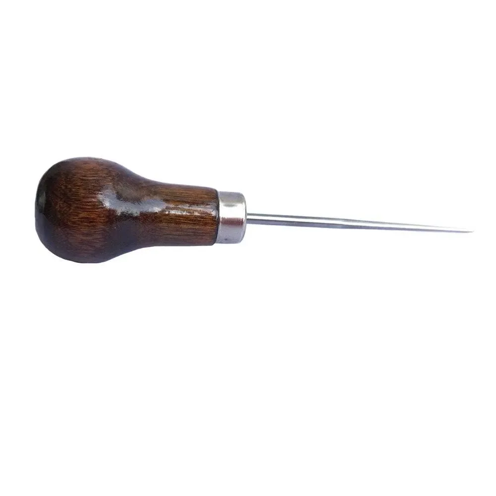 ZLKSKER Wooden Handle Scratch Awl for Leather Punch Hole or DIY Handmade (Gourd Awl) -1pcs