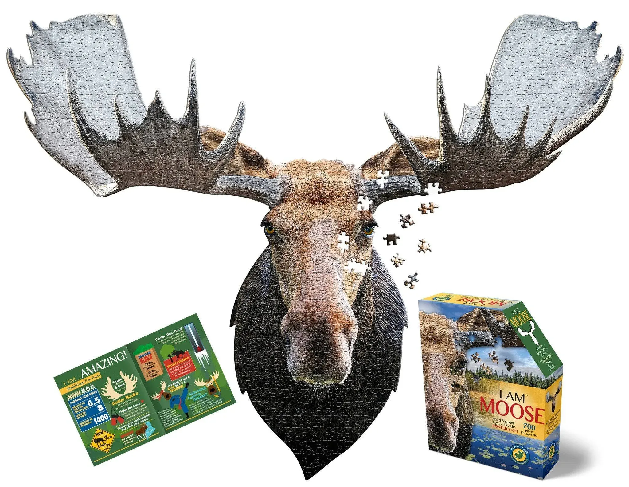 Madd Capp Puzzles - I AM Moose - 700 Pieces - Animal Shaped Jigsaw Puzzle