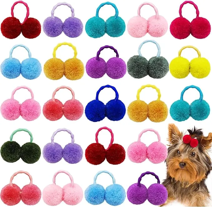 Girl Dog Bows Hair Small Puppy Hair Bows Pet Hair Ties Puppy Bows Rubber Bands