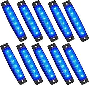 PSEQT 10 Pcs LED Rock Strip Lights Car Exterior Underglow Wheel Fender Well Lighting Kits Waterproof for Golf Cart Wrangler Offroad Truck RV UTV ATV Snowmobile (Blue)