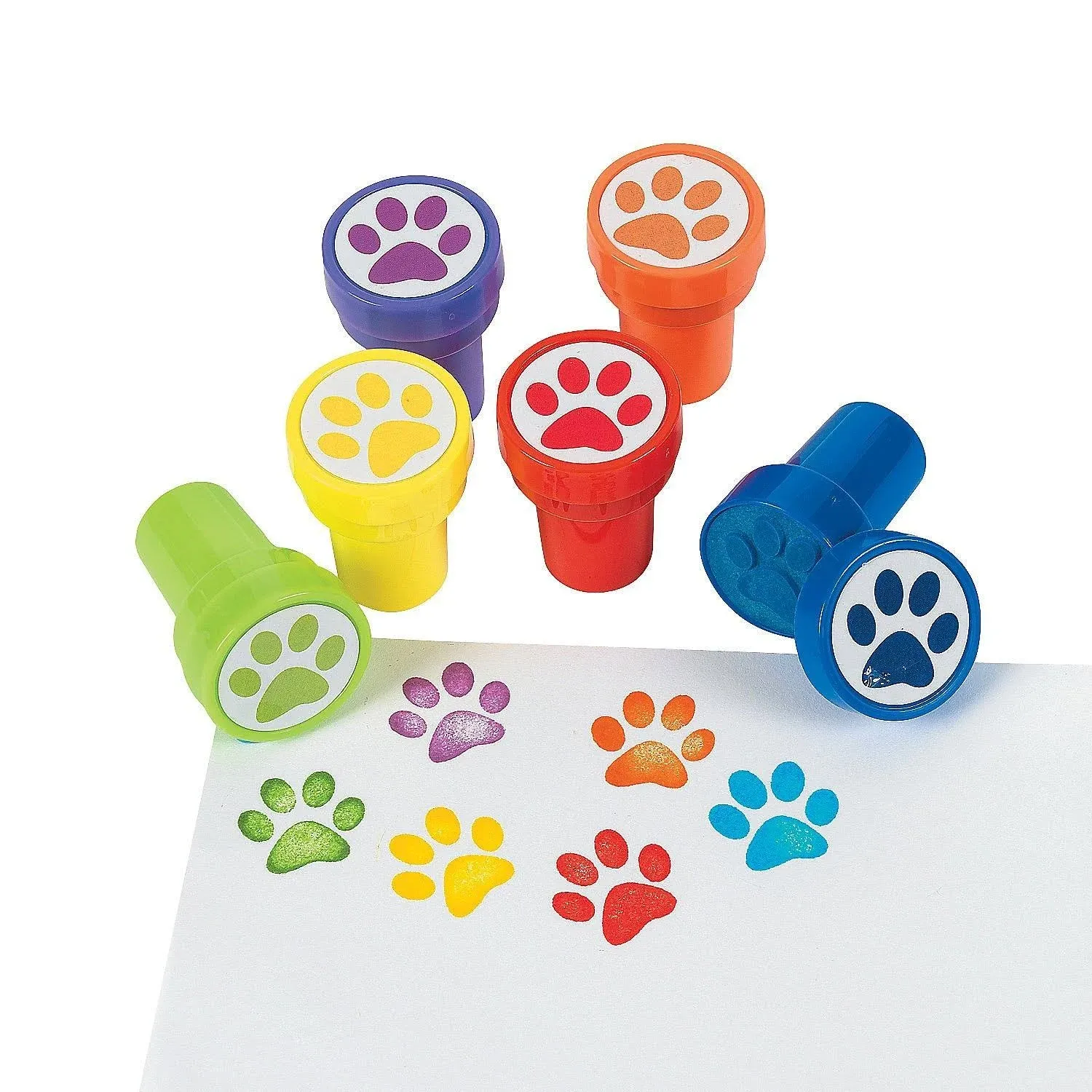 Fun Express Paw Print Stampers - 24 Pieces - Educational and Learning Activities