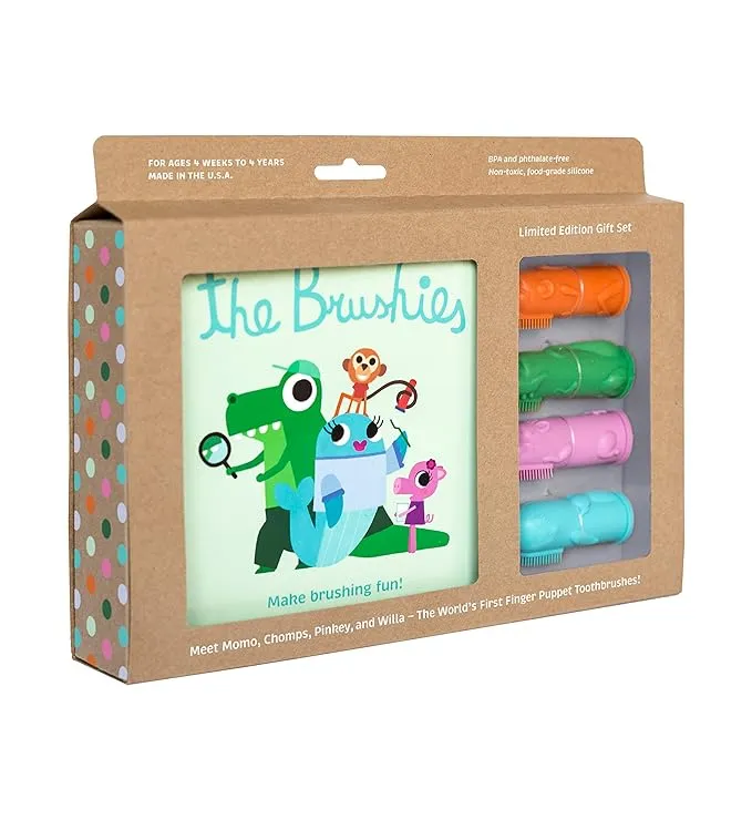 The Brushies - Baby and Toddler Toothbrush and Storybook Gift Set