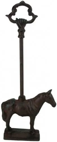 Cast Iron Door Stop Handle Standing Horse Rustic Style 18 Inch Color Black