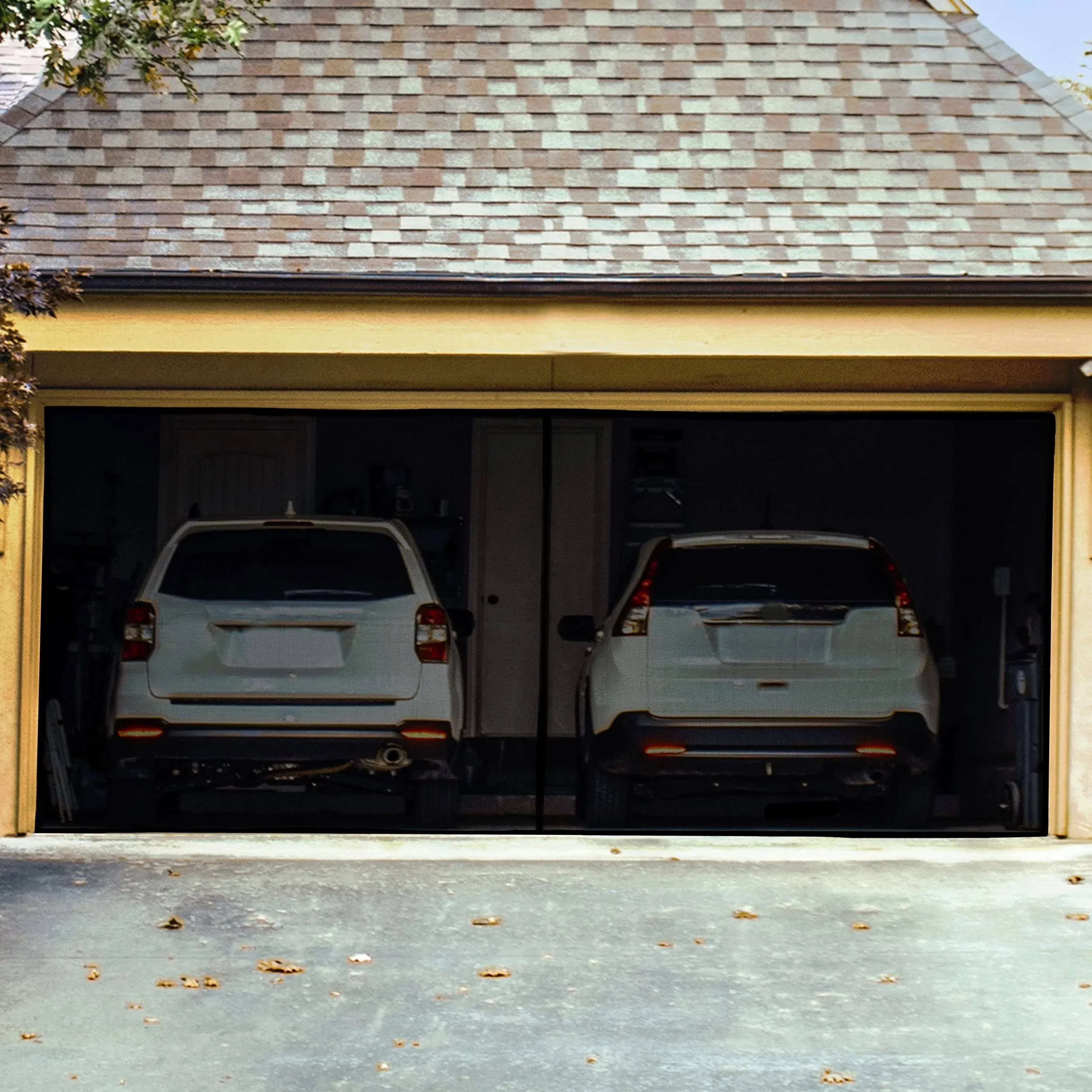 7penn Magnetic Garage Screen Doors for 2 Car Garage - 16x7ft Mosquito Net Door