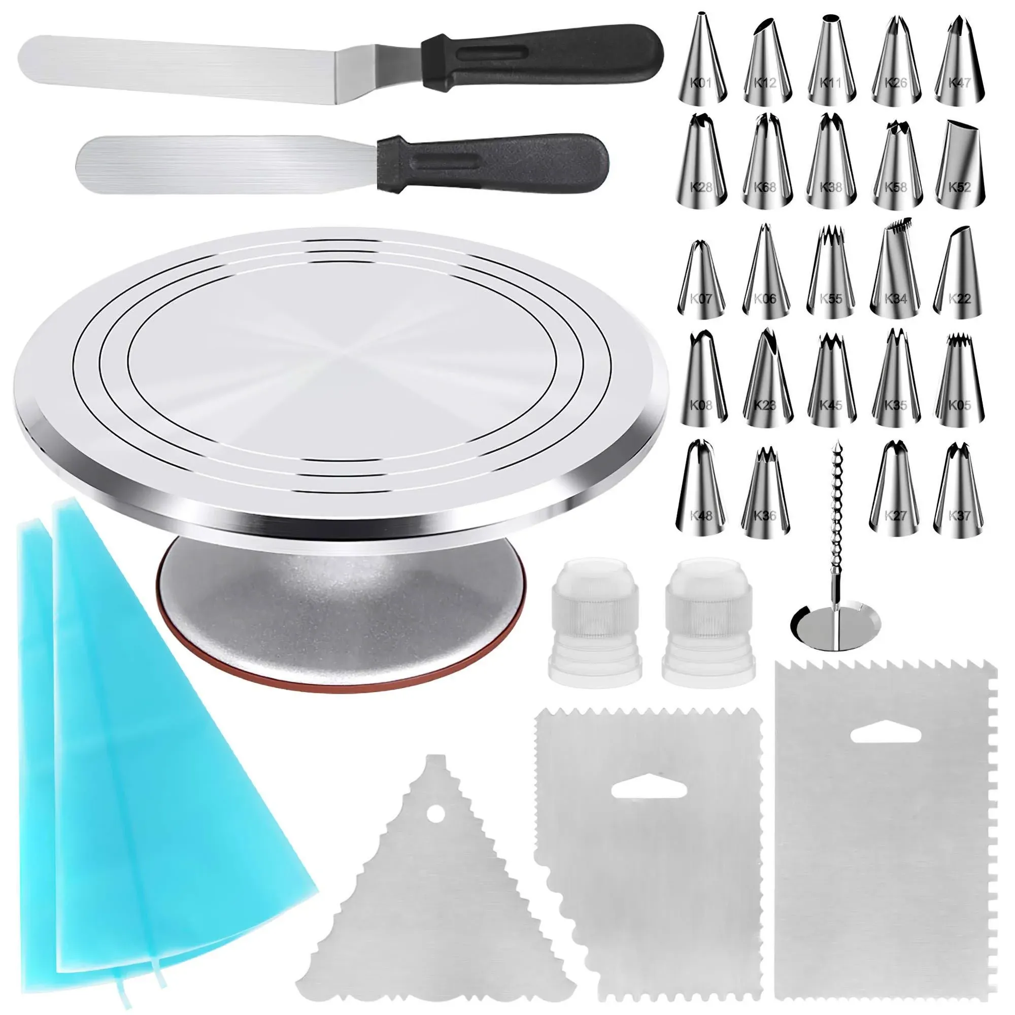 Kootek 35-in-1 Cake Decorating Supplies with Aluminium Alloy Revolving Cake