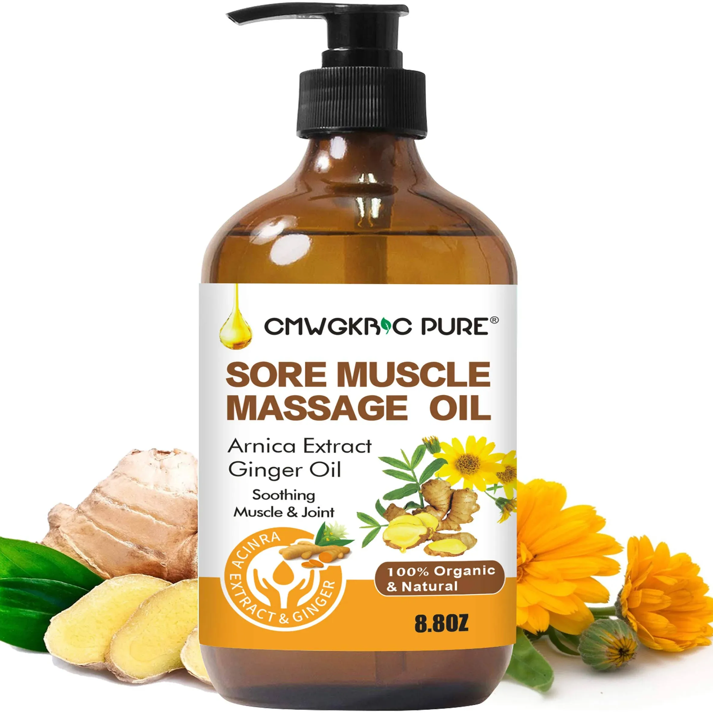 Ginger Oil Ginger Massage Oil for Lymphatic Drainage Arnica Oil 100% Natural.New