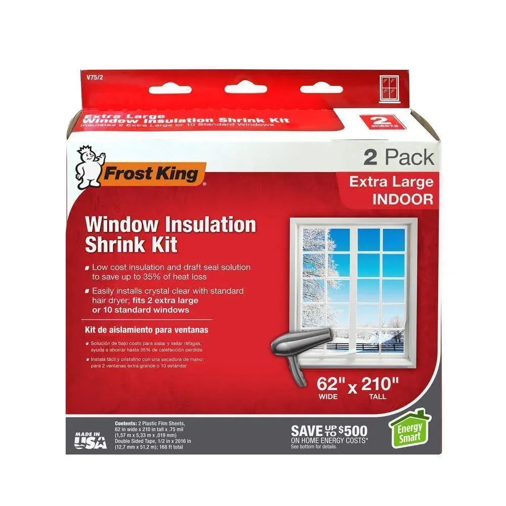 Frost King  62 in. x 210 in. Polyurethane Extra-Large Shrink Window Insulation