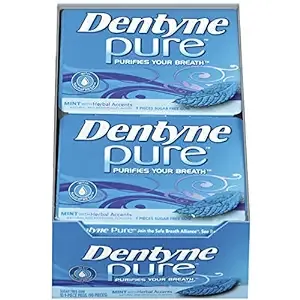 Dentyne Pure Sugar-Free Gum, Mint & Melon Accents, 9 Count (Pack of 10)