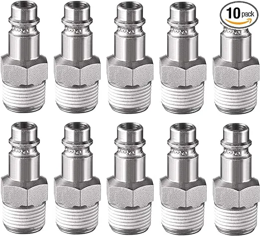 Prevost ERP 076251 (10 Pack) 1/4” Thread Male NPT 3/8” Body Size High Flow Safety Air Plug