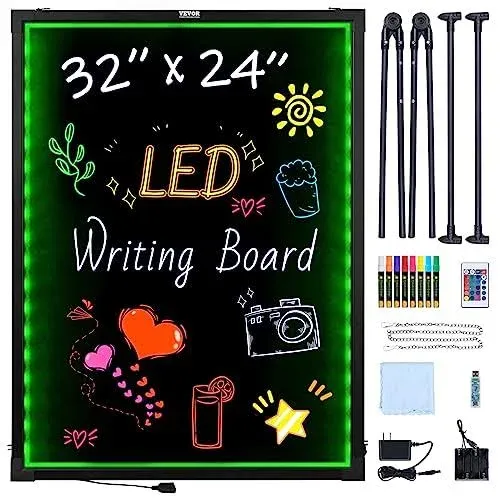 VEVOR 32 x 24 in. LED Message Illuminated Erasable Lighted Writing Board