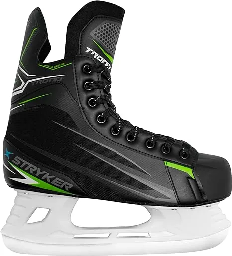 TronX Stryker Soft Boot Senior Men Boys Kids Ice Hockey Skates - All Adult and Junior Sizes - Great for Recreational Skating