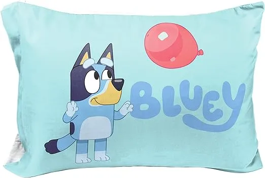 Jay Franco Bluey & Bingo 1 Single Reversible Pillowcase - Double-Sided Kids Super Soft Bedding (Official Bluey Product)