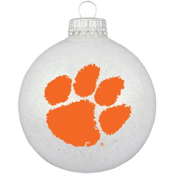 Clemson Tigers Blown Glass Sparkle Ornament