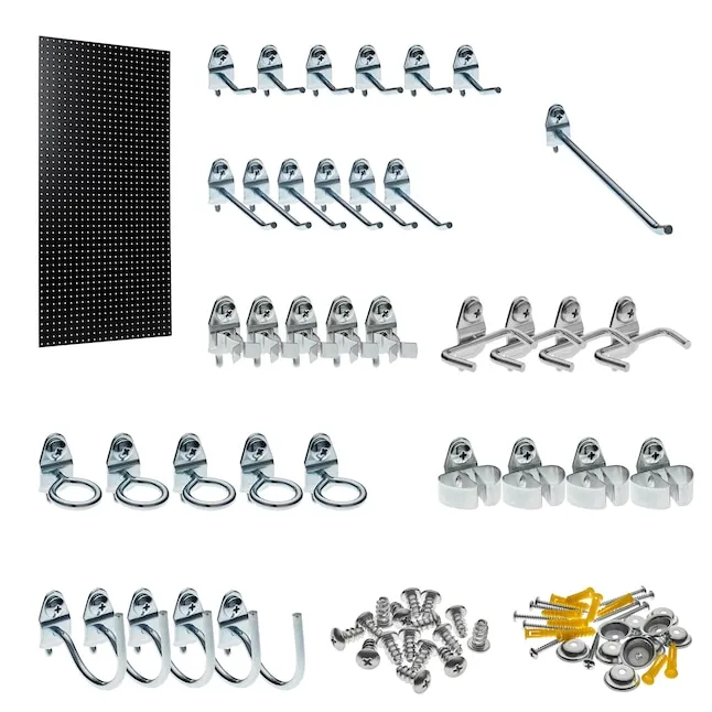 Triton Products 37-Piece Hardboard Pegboard Kit in Black (24-in W x 42-in H) Lowes.com