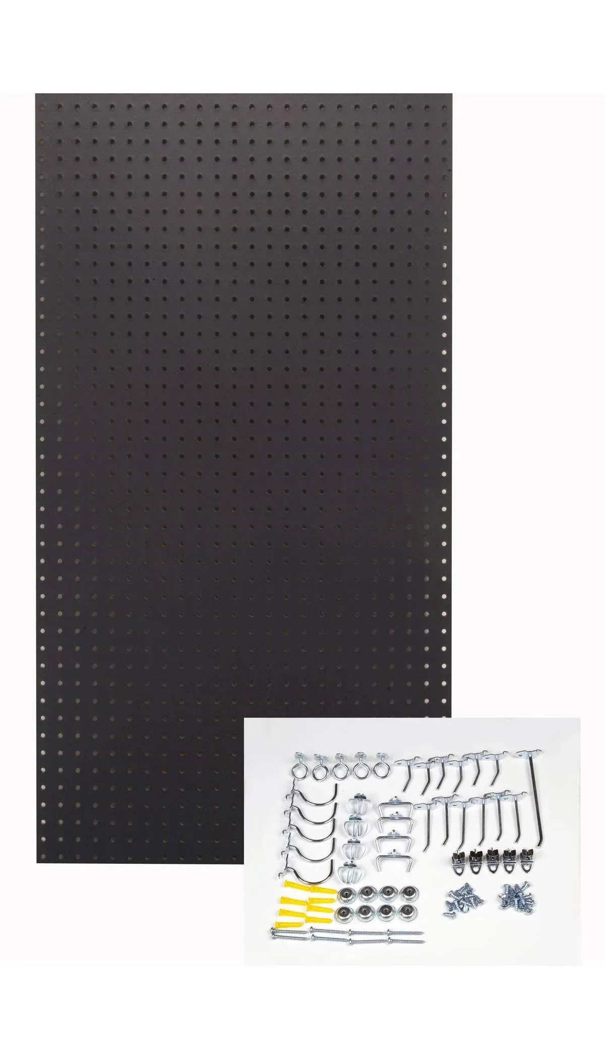 Triton Products Wall Ready Black Pegboard Kit 24"W x 42"H x 1/4"D Heavy Duty High ...