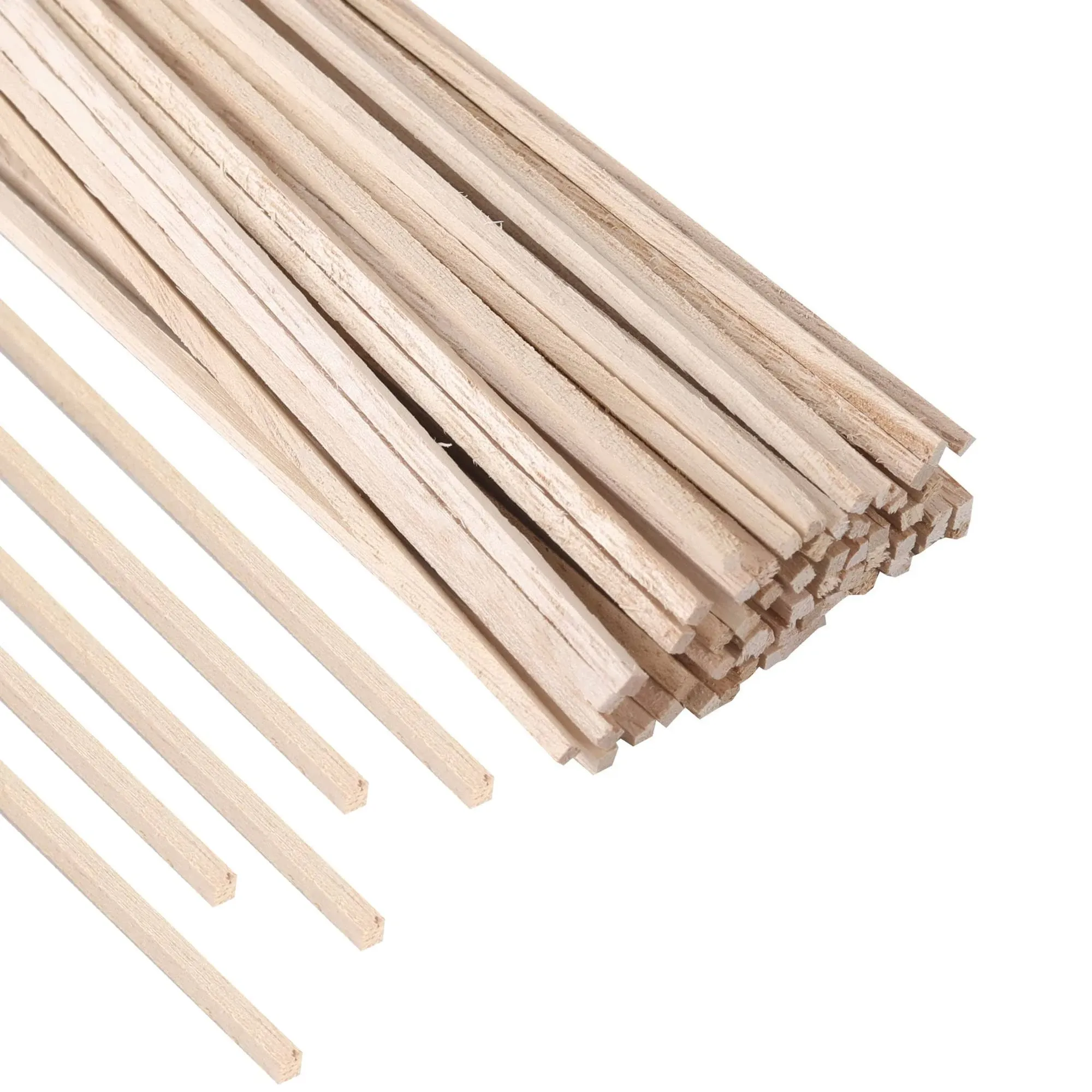 60pack 12\x9d X 1/8\x9d X 1/8\x9d Square Wood Dowel Rods Hardwood Square Sticks For Diy