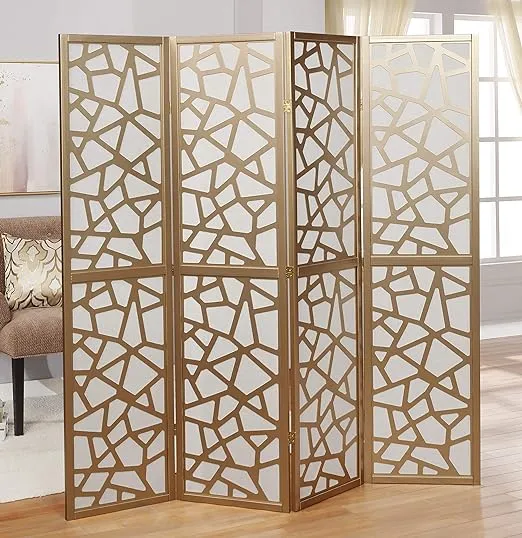 Roundhill Furniture Giyano 4 Panel Screen Room Divider