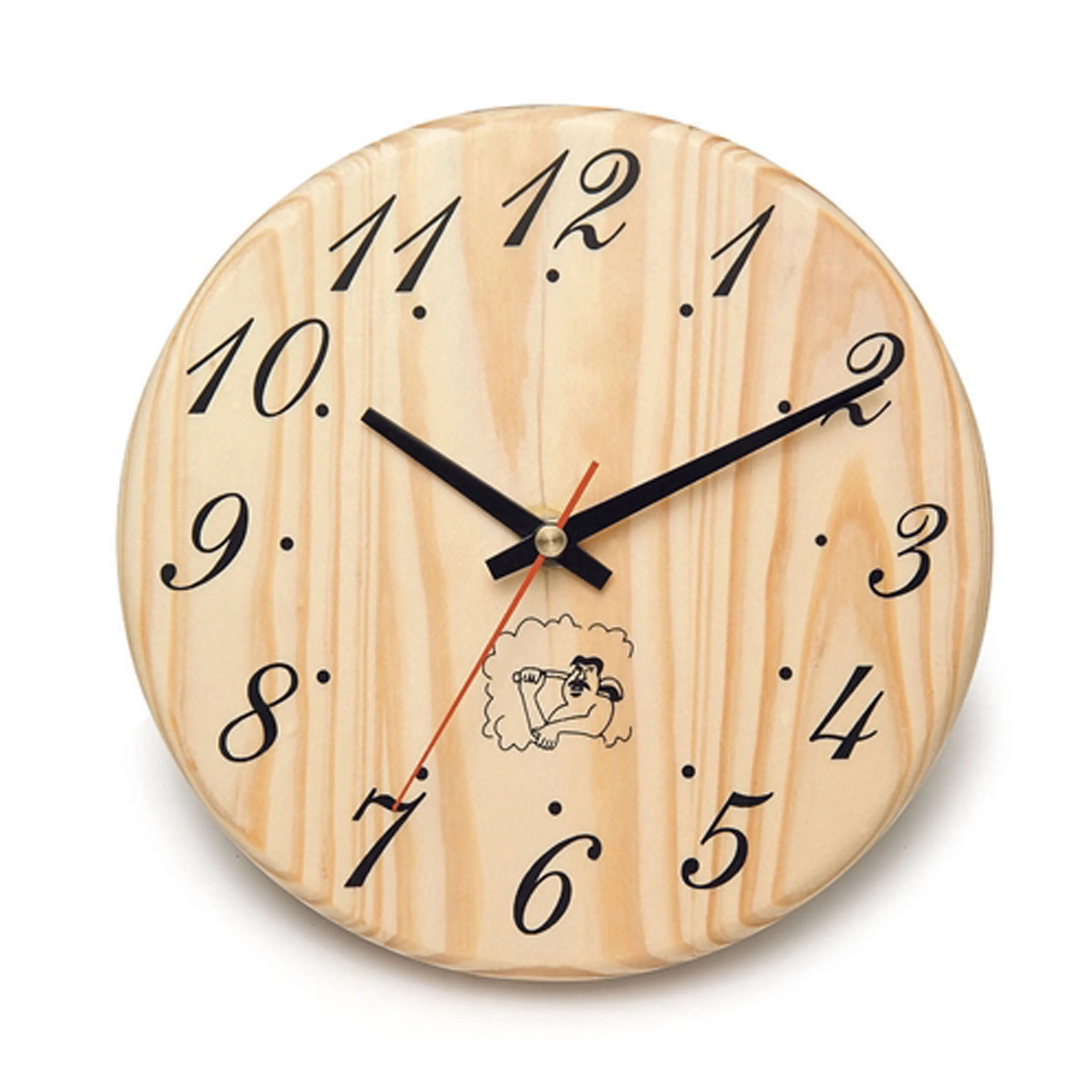 Handcrafted Sleek Analog Clock in Finnish Pine Wood by Aleko