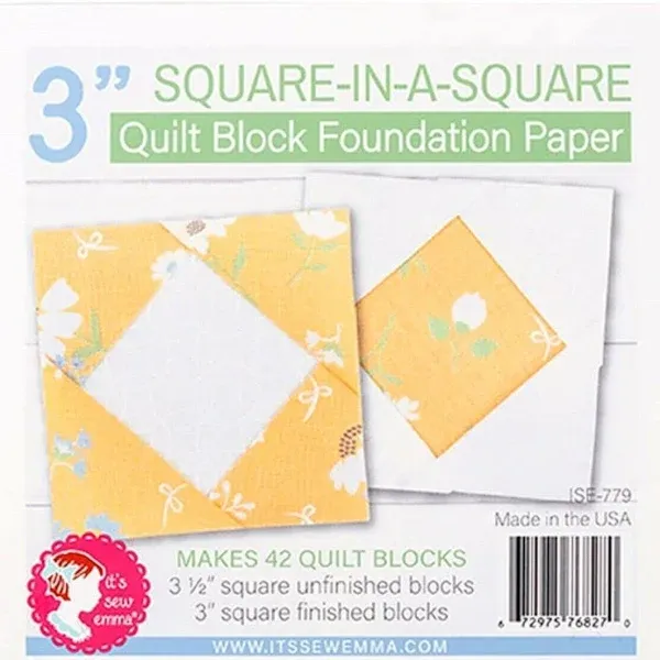 It's Sew Emma Quilt Block Foundation Paper-3" Square in A Square