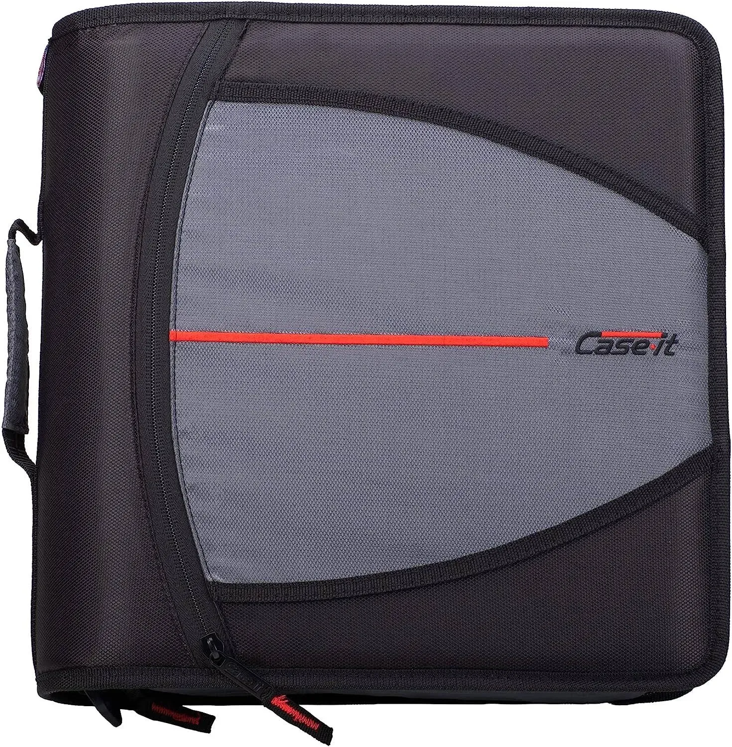 Case-it The Mighty Zip Tab Zipper Binder - 3 Inch O-Rings - 5 Color Tab Expan...