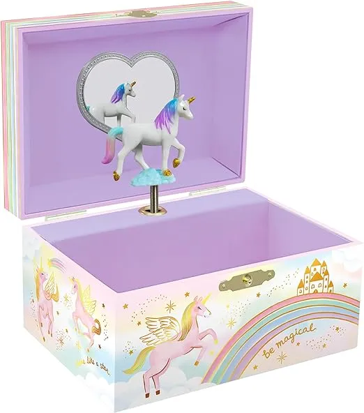 Giggle & Honey Musical Unicorn Jewelry Box for Girls - Kids Dancing Unicorn Music Box with Mirror, Unicorn Gifts for Little Girls, Childrens Birthday Gift, Ages 3-10