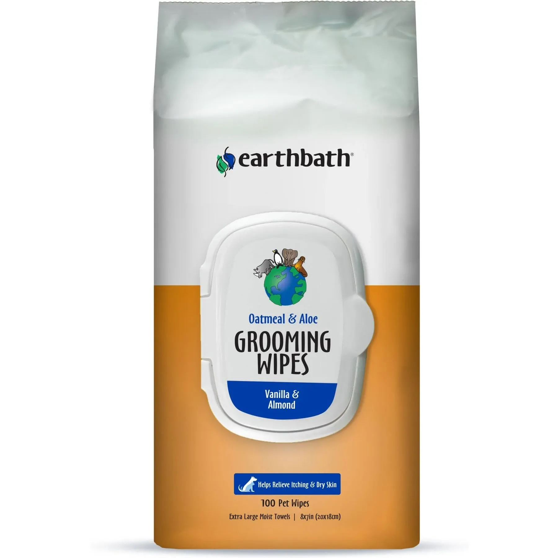 Earthbath Oatmeal & Aloe Grooming Wipes - Vanilla & Almond - 30 Count