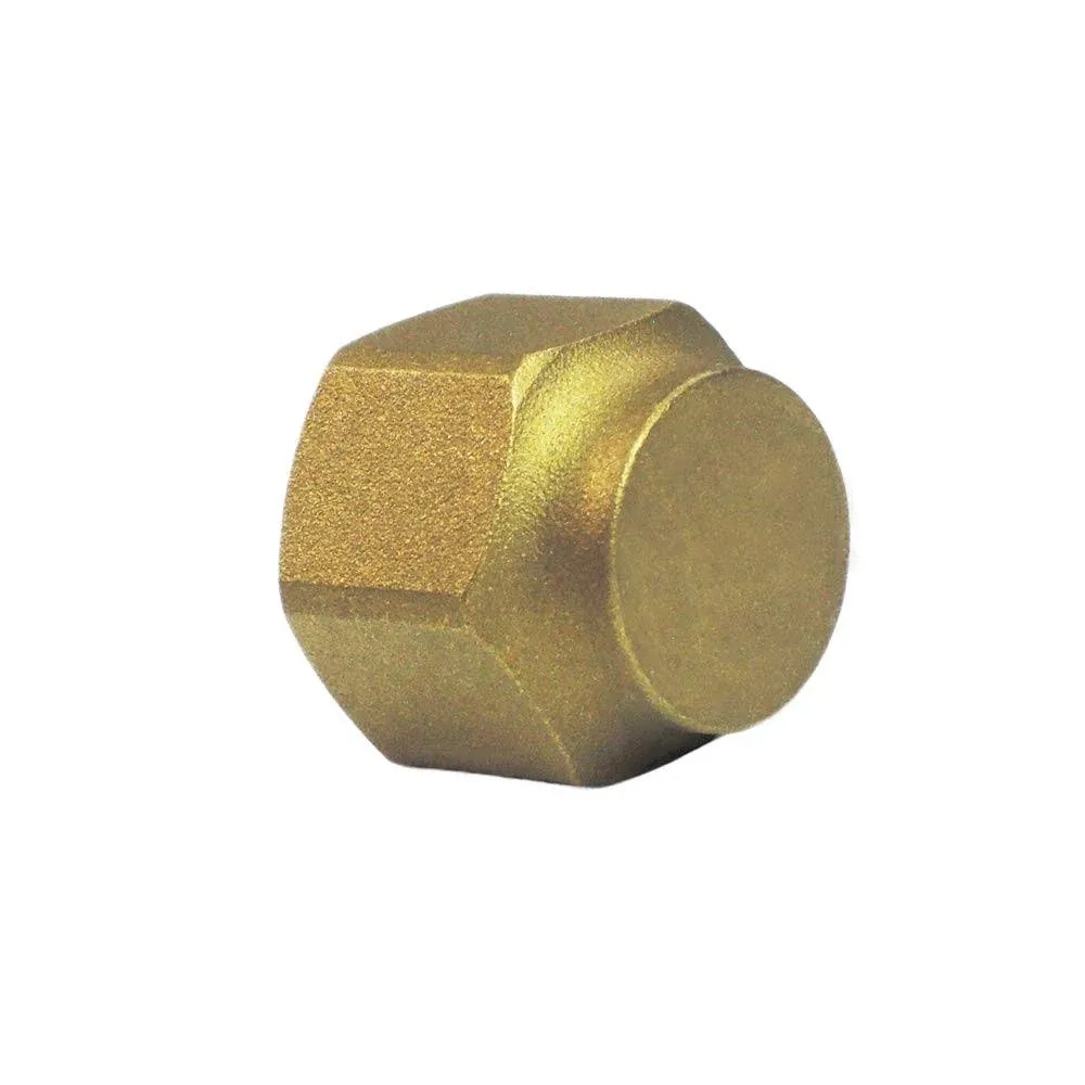  Brass Tube Fitting, SAE 45 Degree Flare Fitting, Flare Cap Nut 1/4&#034; Tube OD