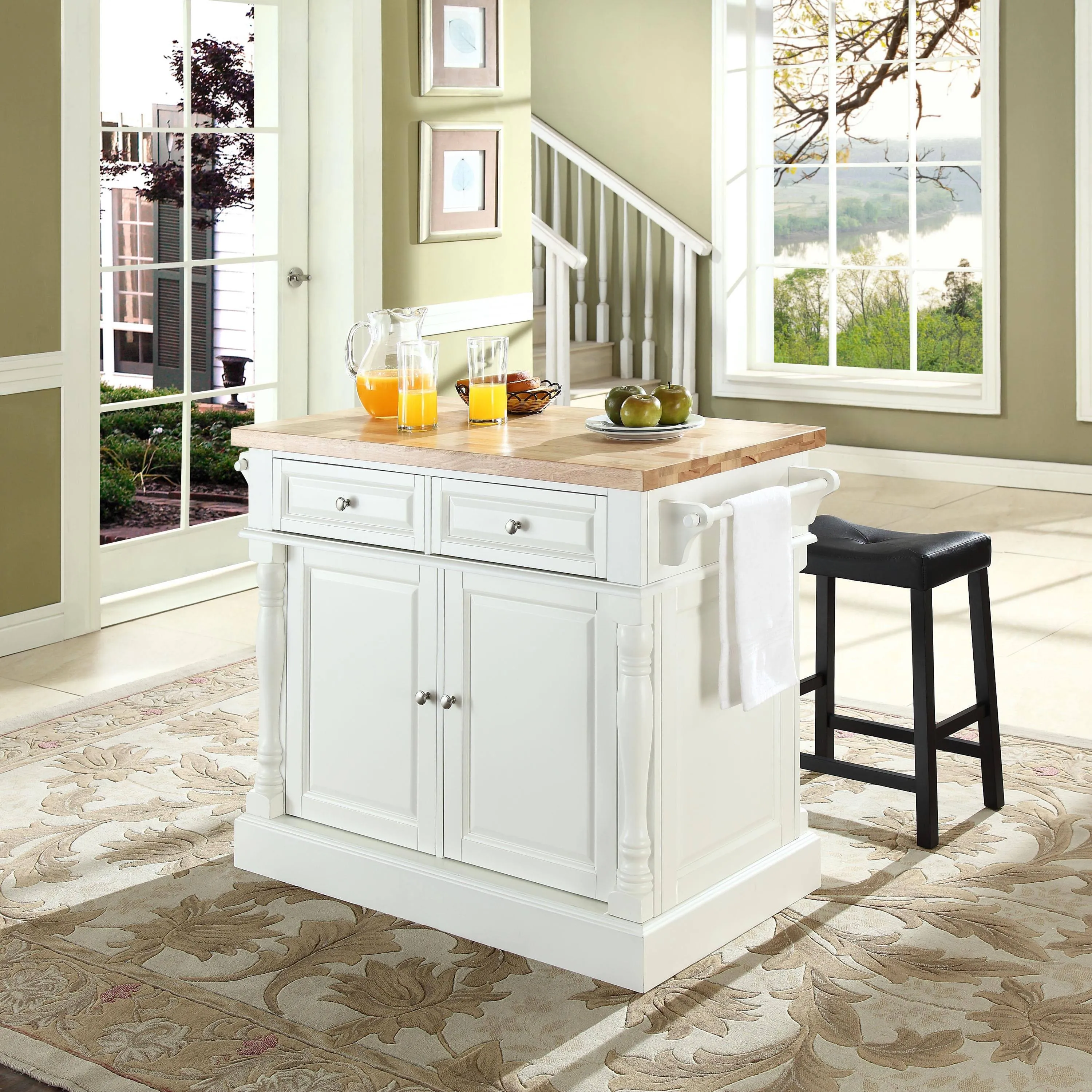 Crosley Furniture Oxford White Kitchen Island Stools