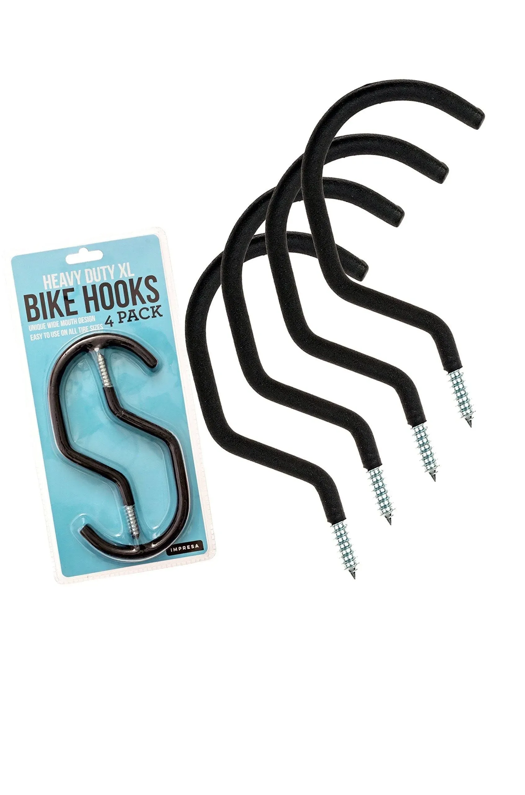 Bike Hanger Hook Pack of 4 Heavy-Duty Fits All Bike Types Easy on Off