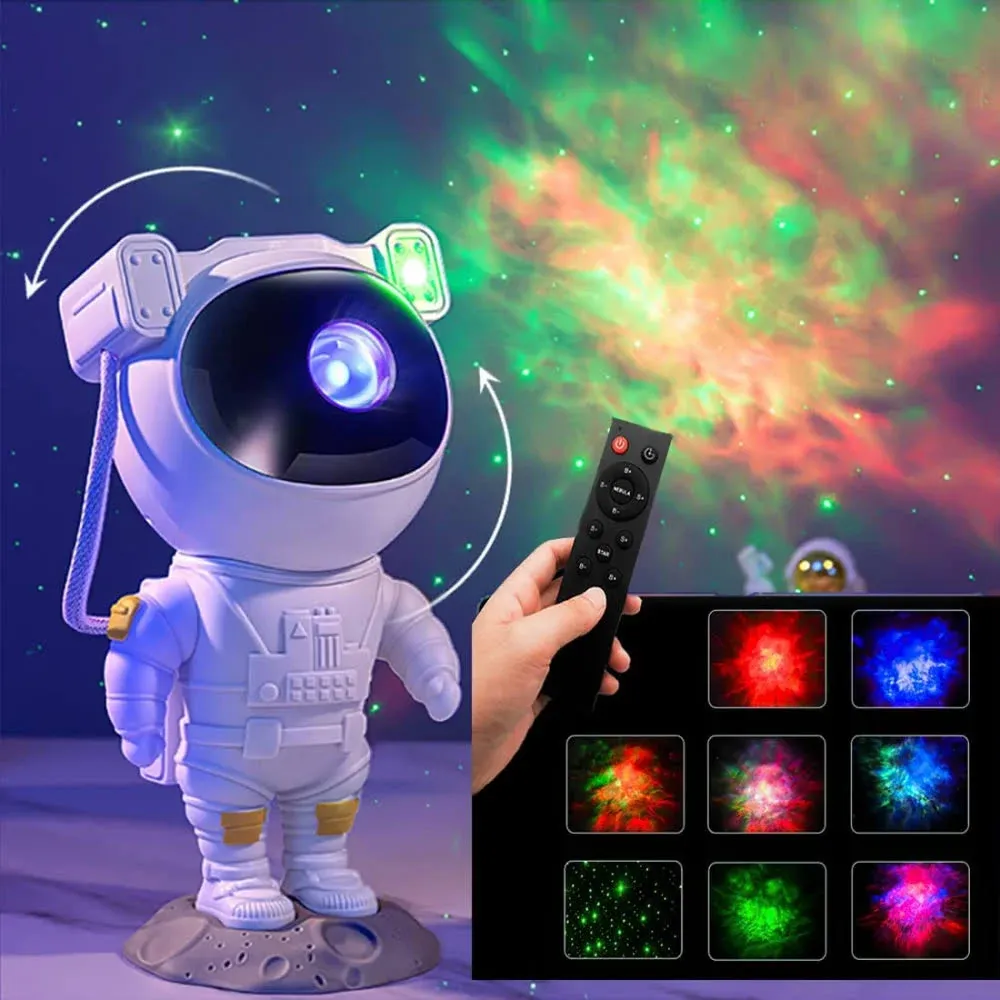 Astronaut Light Projector, Star Projector Galaxy Night Light for Bedroom LED Starry Nebula Night Light with Timer and Remote, Gift for Kids Adults