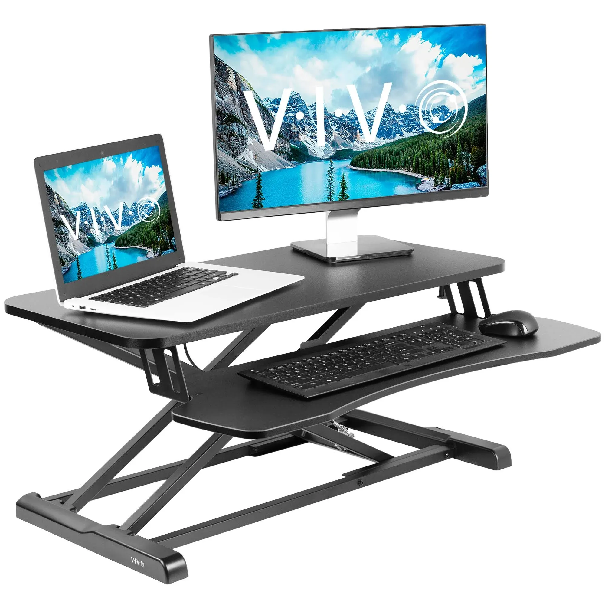 VIVO Height Adjustable Standing Desk Monitor Riser DESK-V000K