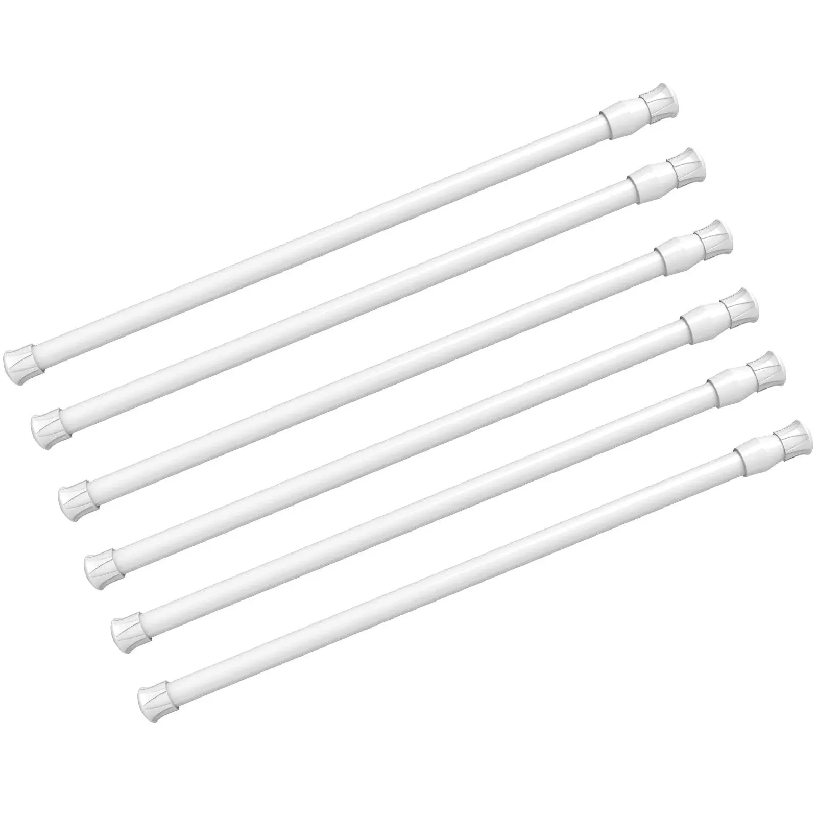 kimwason 6 Pack Spring Tension Curtain Rod Adjustable Length for Kitchen ...