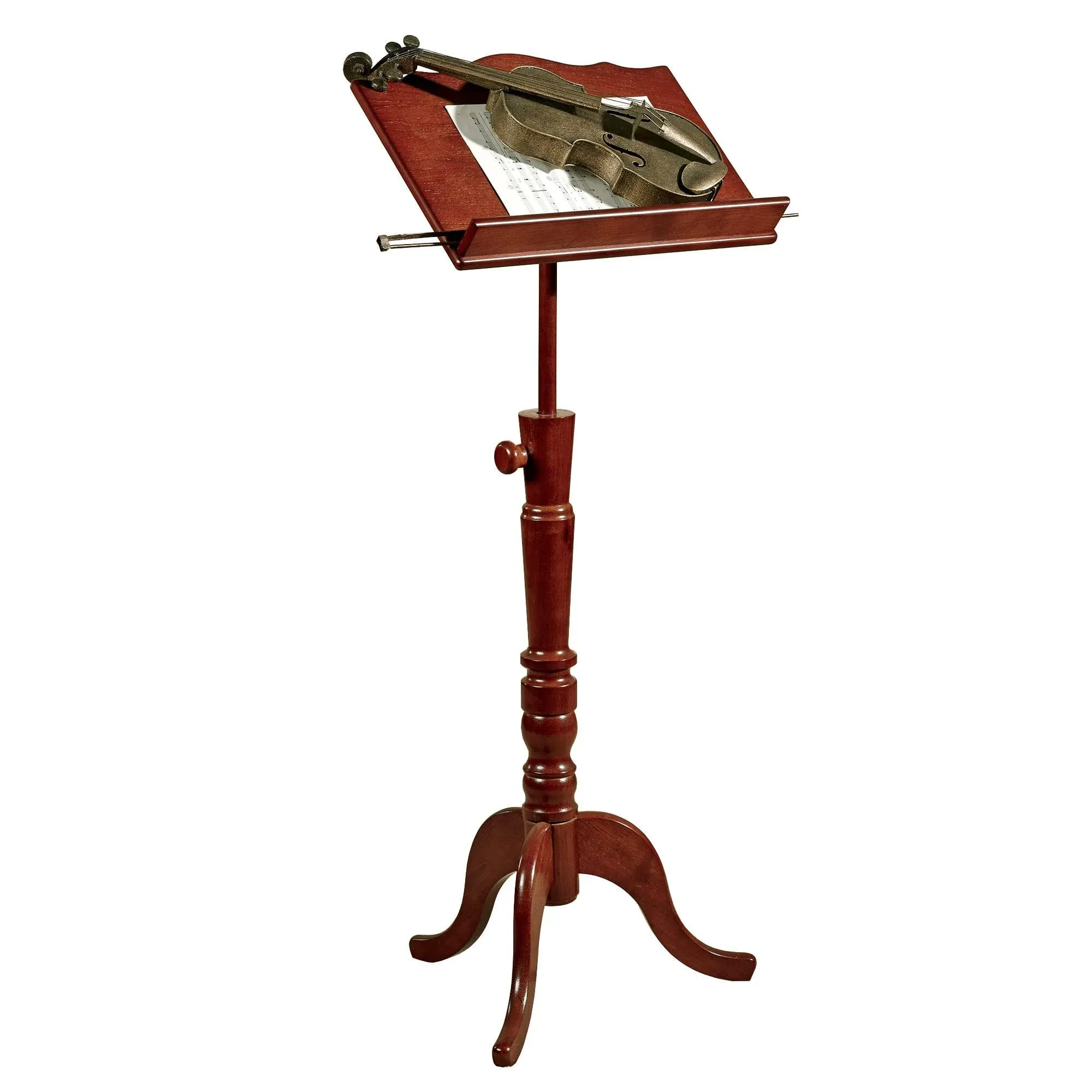 Touch of Class Aubrie Music Stand Adjustable Classic Cherry One Size - Traditional Wooden Artisanship - Musical Professional Wood Stands for Sheet Notes, Conductors, Studio - 53 Inches High