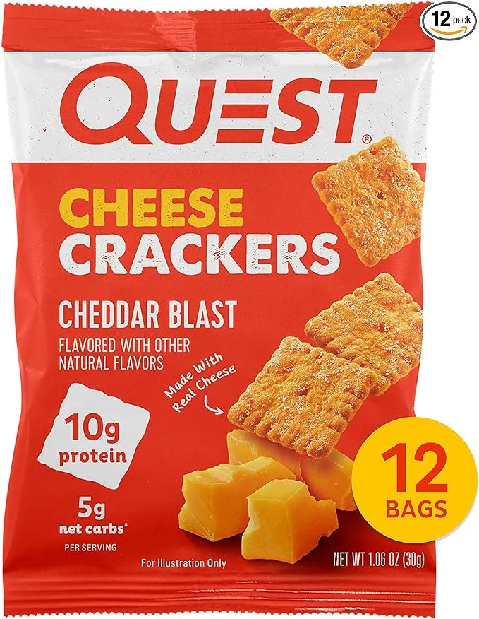 Quest Nutrition, Craquelins au fromage, Explosion de cheddar, 4 sacs, 30 g chacun