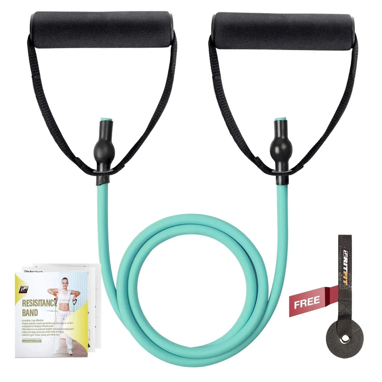 RitFit Single Resistance Exercise Band with Comfortable Handles - Ideal for ...