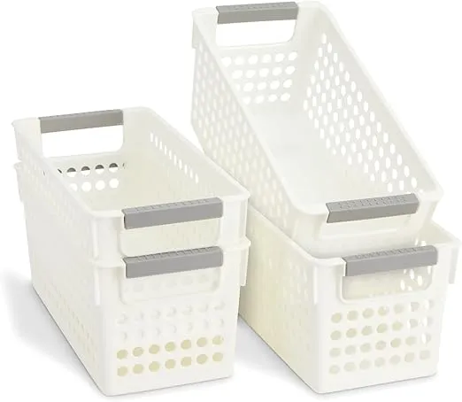 Farmlyn Creek 4 Pack Small Plastic Storage Baskets Bins