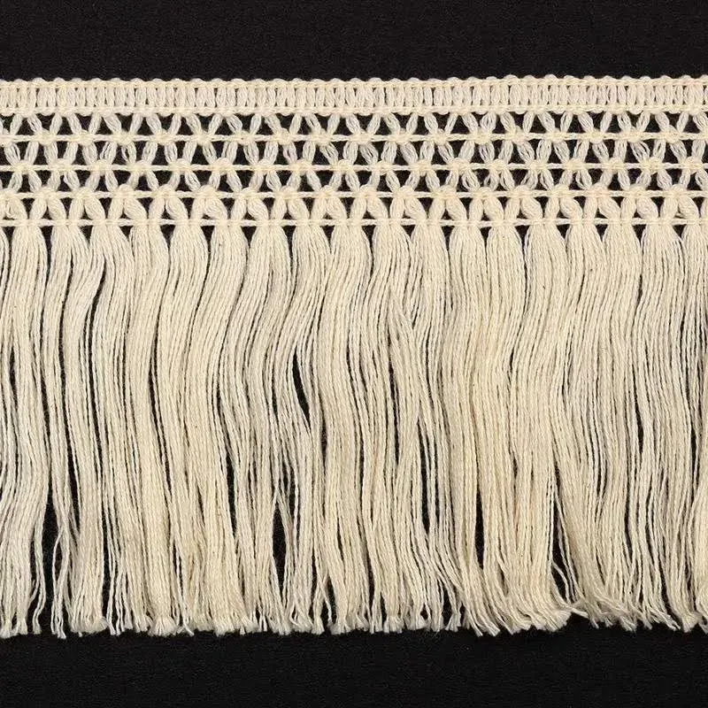 eJoyce 4&#034; Vintage Knotted Cotton Fringe by 4-Yards, TR-11873