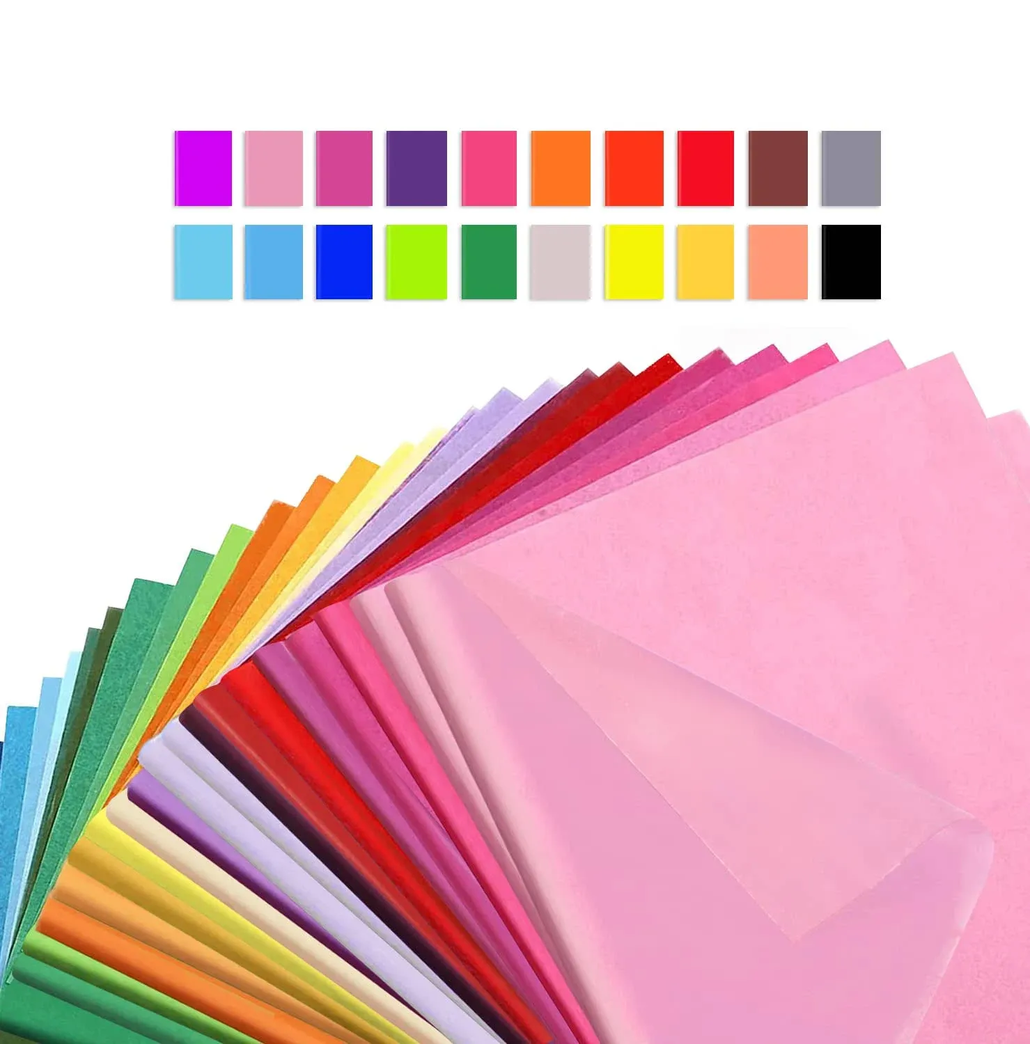 Multicolored Tissue Paper 20&#034;X26&#034; 100 Pack, 25 Colors, Art Tissue for Gifts, Gam