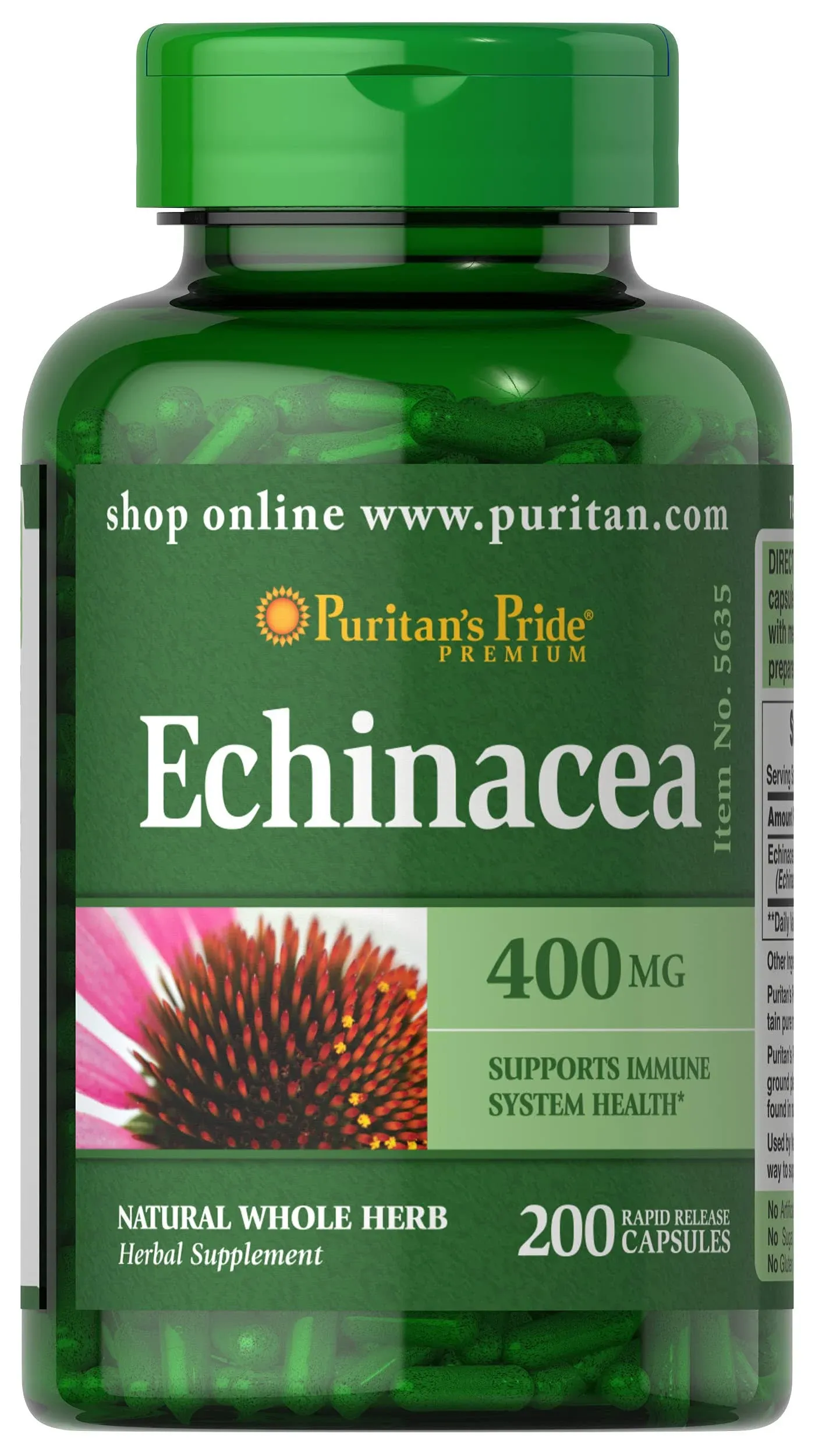 Echinacea 400 Mg for Health to Support Immune System, 200 Count