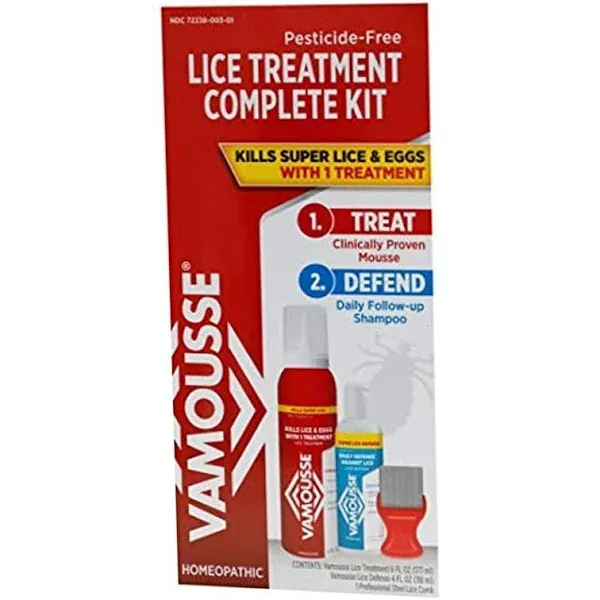 Vamousse Head Lice & Eggs Complete Treatment Defense Kit - each